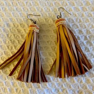 Noonday Collection Wilderness Earrings! Soft leather tassels and amazing beads!